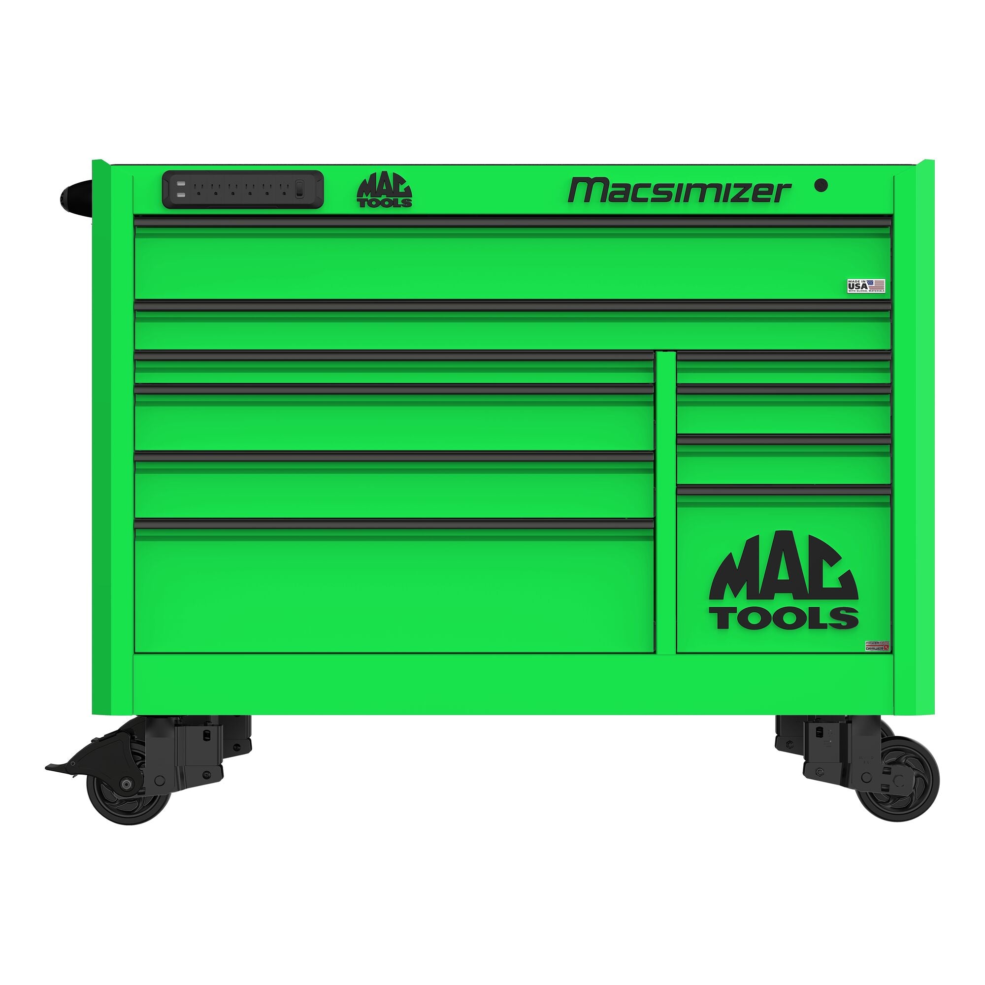 Macデスクトップ chumn Macsimizer® 10-Drawer Workstation - Lime Green