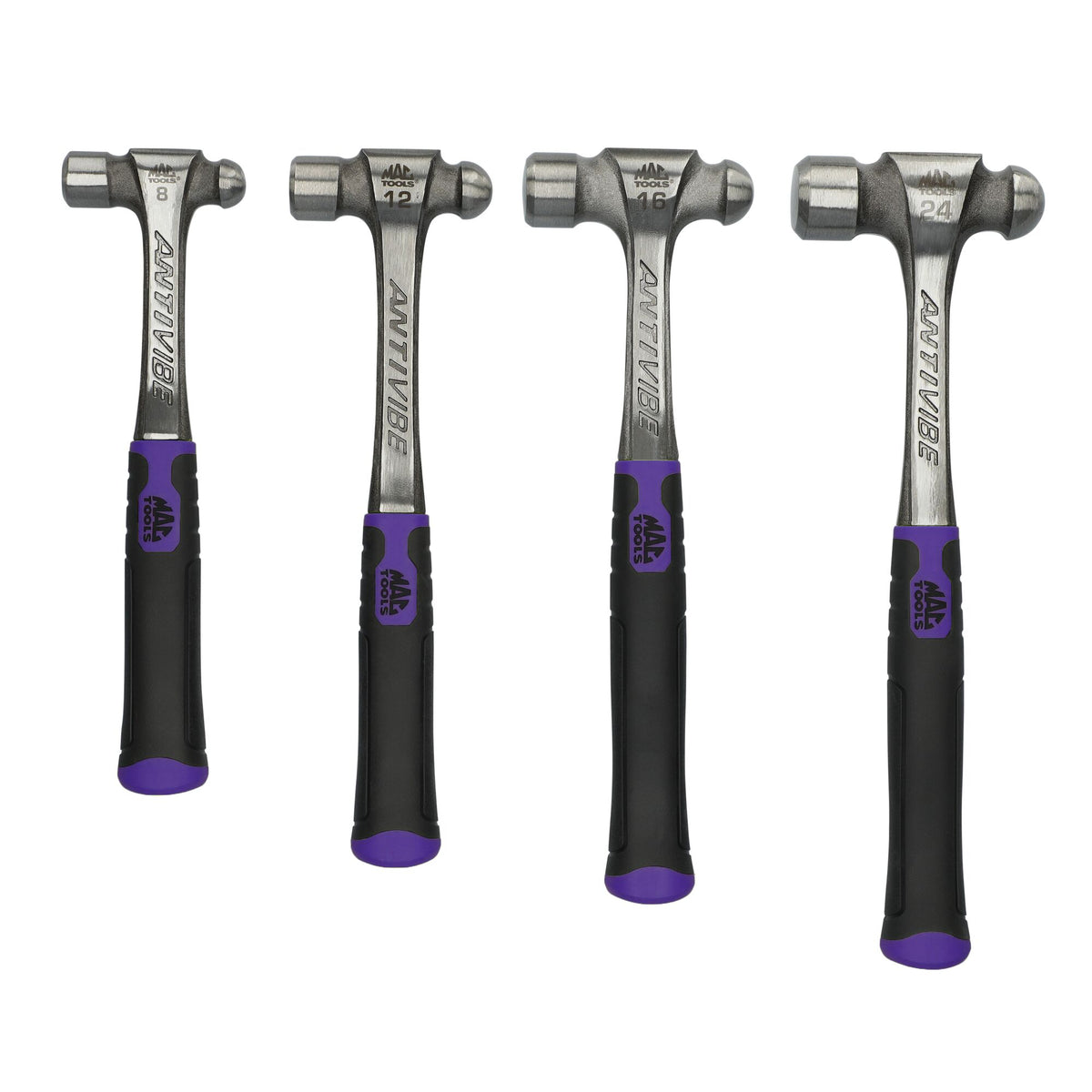 4pc Ball Peen Hammer Set - Purple