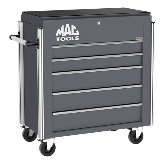 5-Drawer Utility Cart w/ Full Lid - Carbon Gray