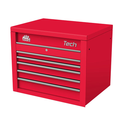 Tech™ Series 5-Drawer Top Chest - Firebrick Red