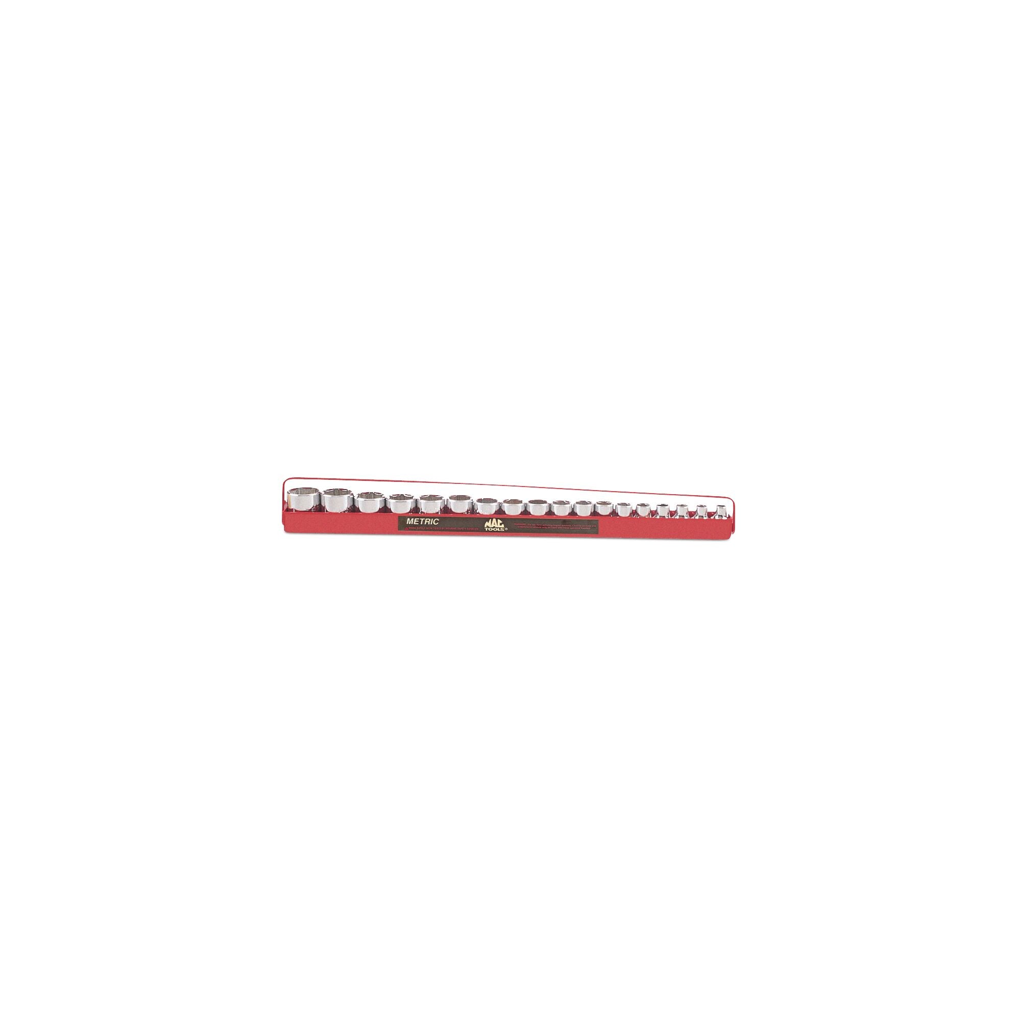 Socket Set, Standard Metric in Metal Tray 3/8