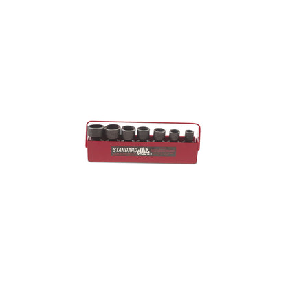 Socket Set, Universal Impact SAE in Metal Tray 3/8" Drive - 7-PC.