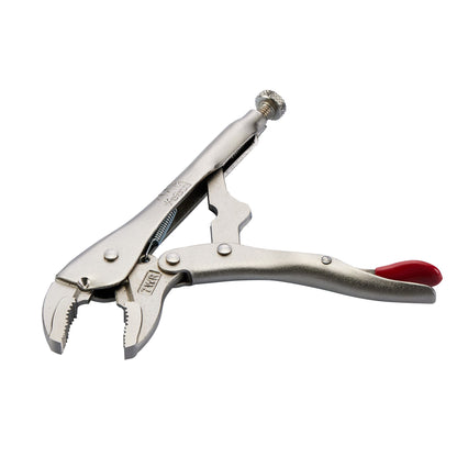 7" Curved Jaw Trigger Release Locking Pliers with Wire Cutter - Red