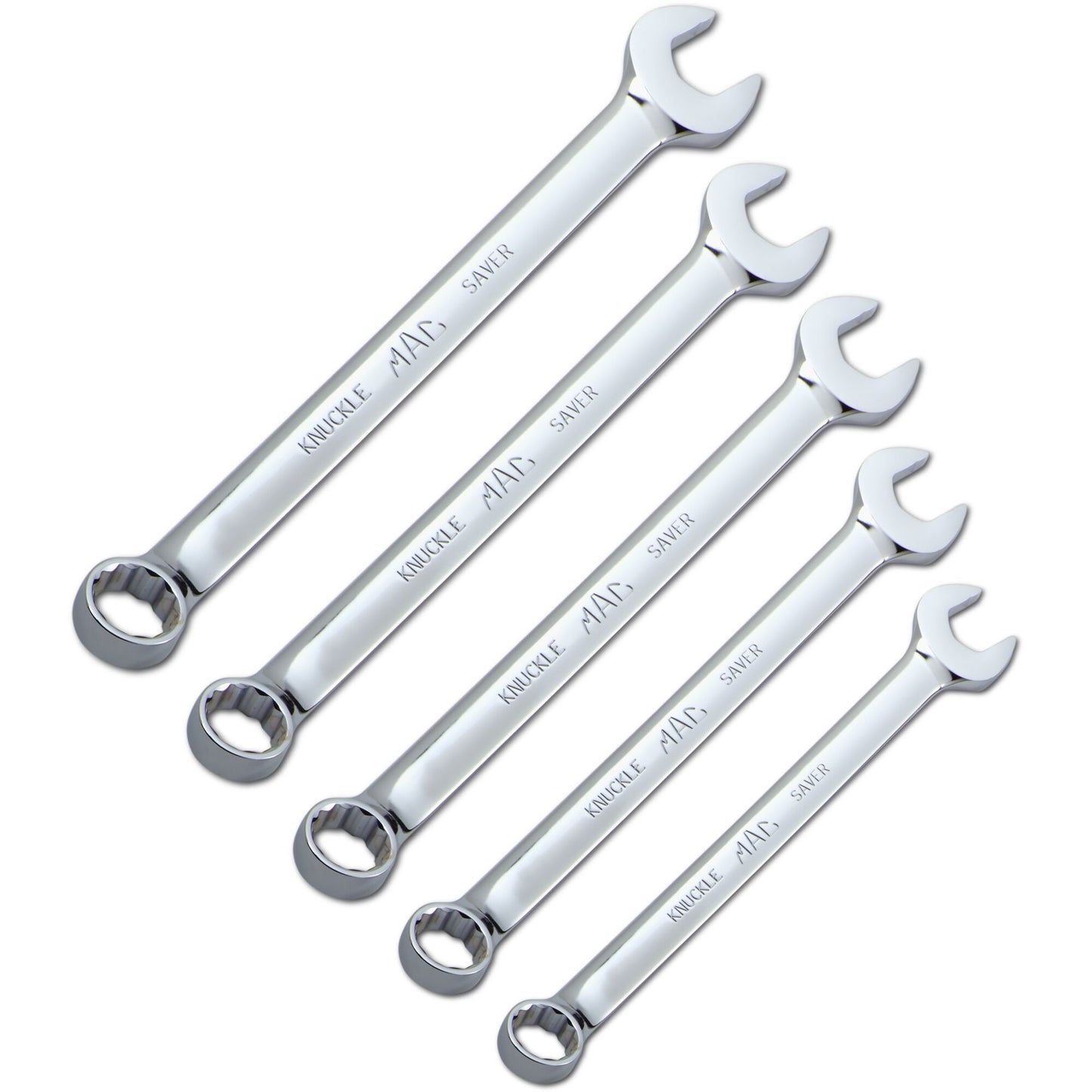 5-PC. Large Metric Knuckle Saver Combination Wrench Set - 12-PT.