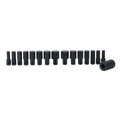 15-PC. 1/2” Drive SAE and Metric Impact Hex Insert and Driver Set
