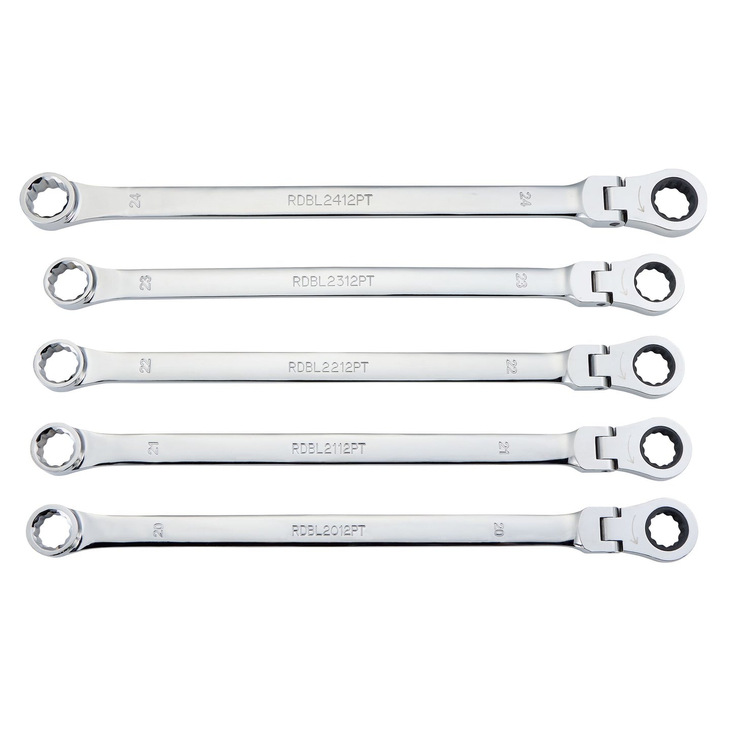 5-PC. Metric XL Flex Head Ratcheting Wrench Set – 12 pt.