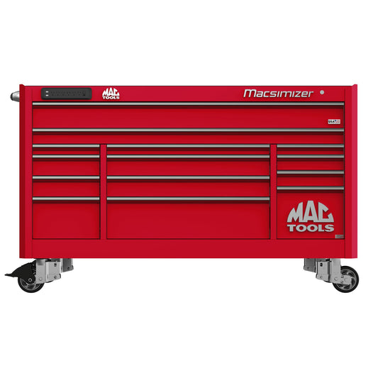 Macsimizer® Series 14-Drawer Workstation with PowerTech™ Drawer - Firebrick Red