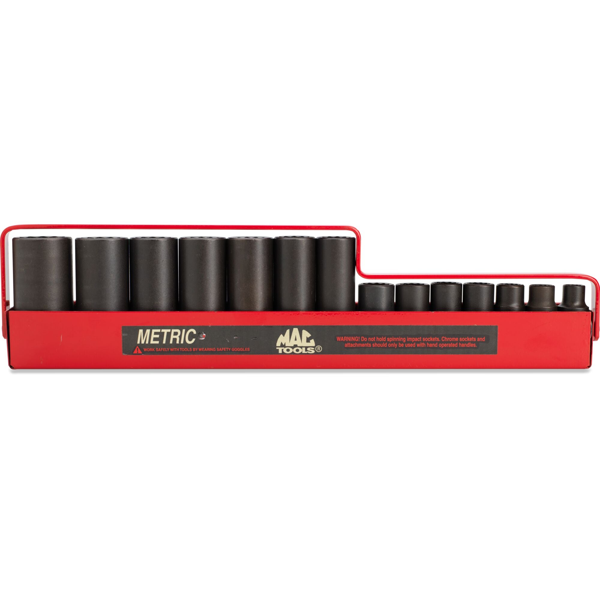 Socket Set, Deep Impact Metric in Metal Tray 3/8