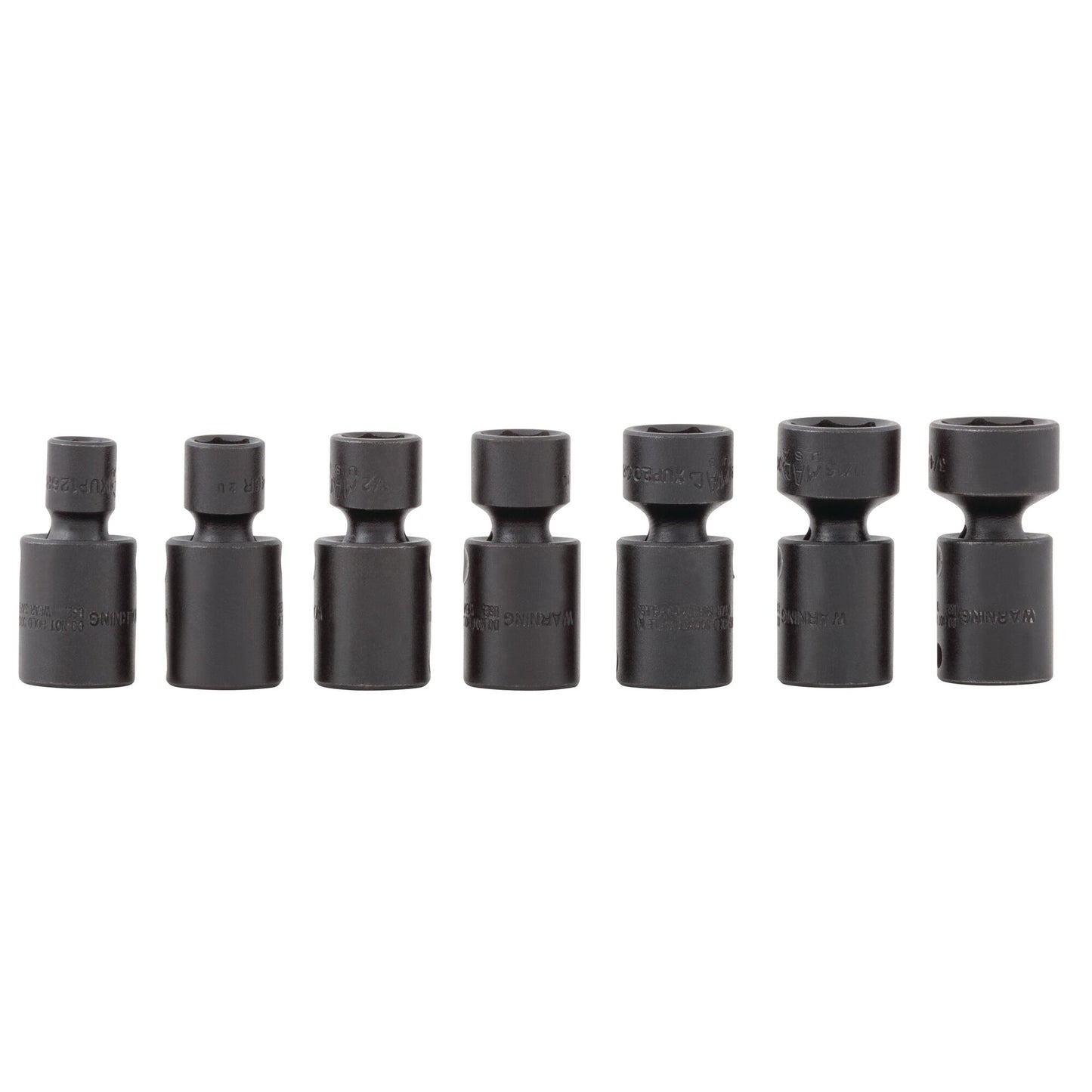 Socket Set, Universal Impact SAE in Metal Tray 3/8" Drive - 7-PC.