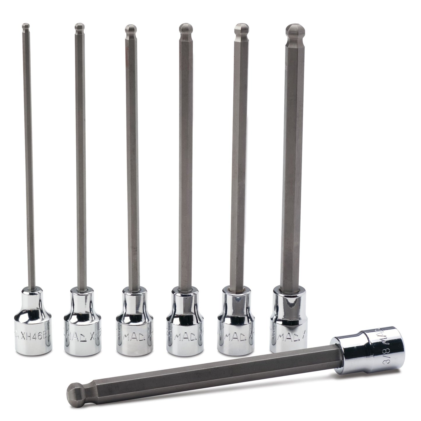 7-PC. 3/8" Drive SAE Long Ball-End Hex Driver Set
