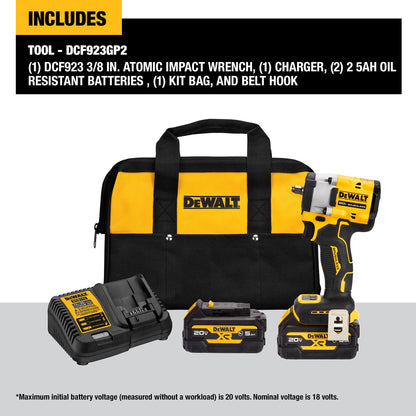 DEWALT® ATOMIC™ 20V MAX* 3/8" Cordless Compact Impact Wrench with Hog Ring Anvil Kit