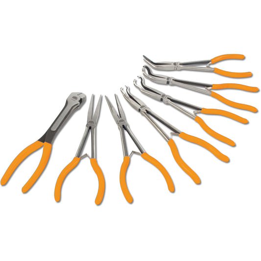 7-PC. Combination Long-Reach Pliers Set - Orange