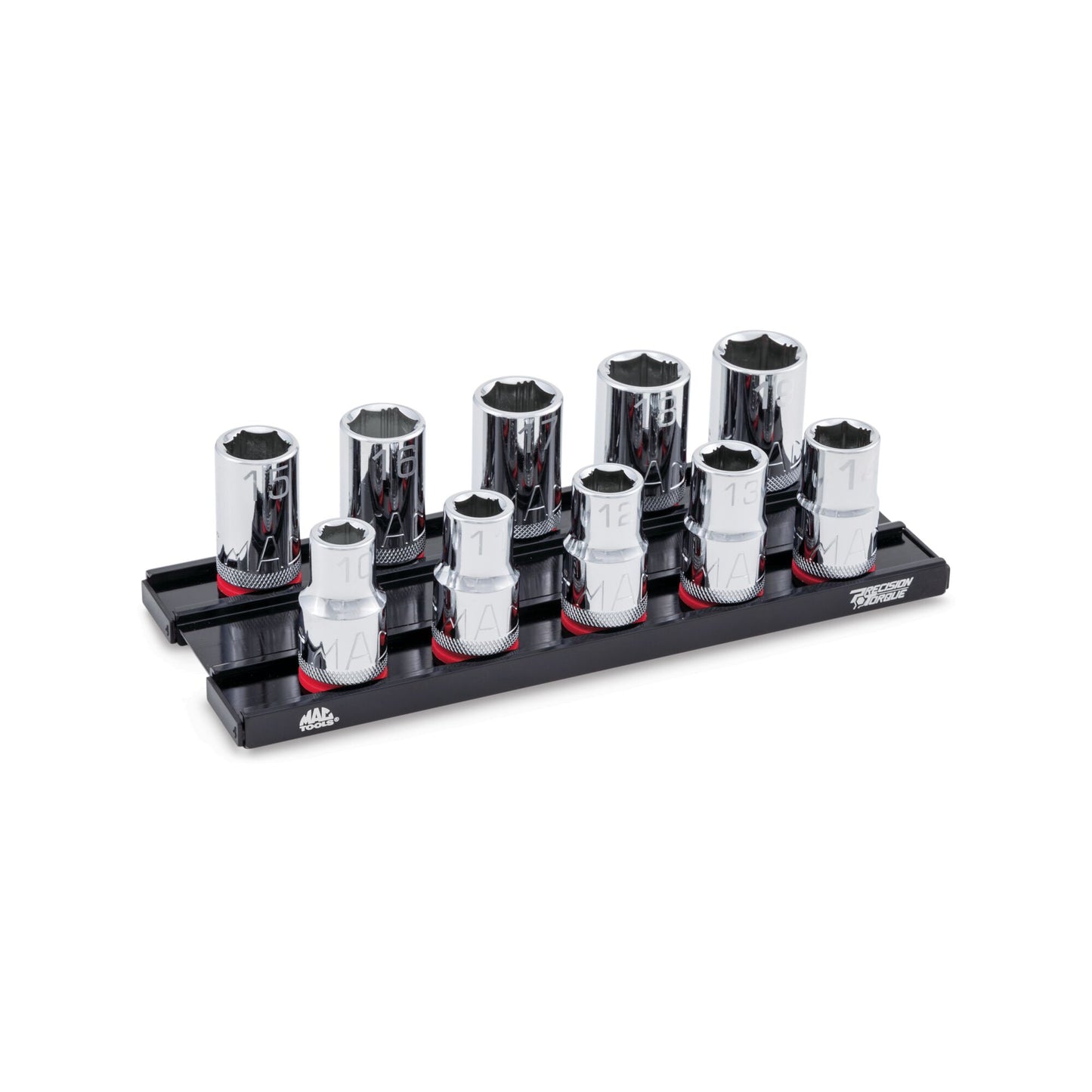 10-PC. 1/2" Drive Metric Socket Set - 6-PT.