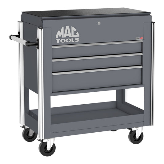 3-Drawer Utility Cart w/ Full Lid - Carbon Gray