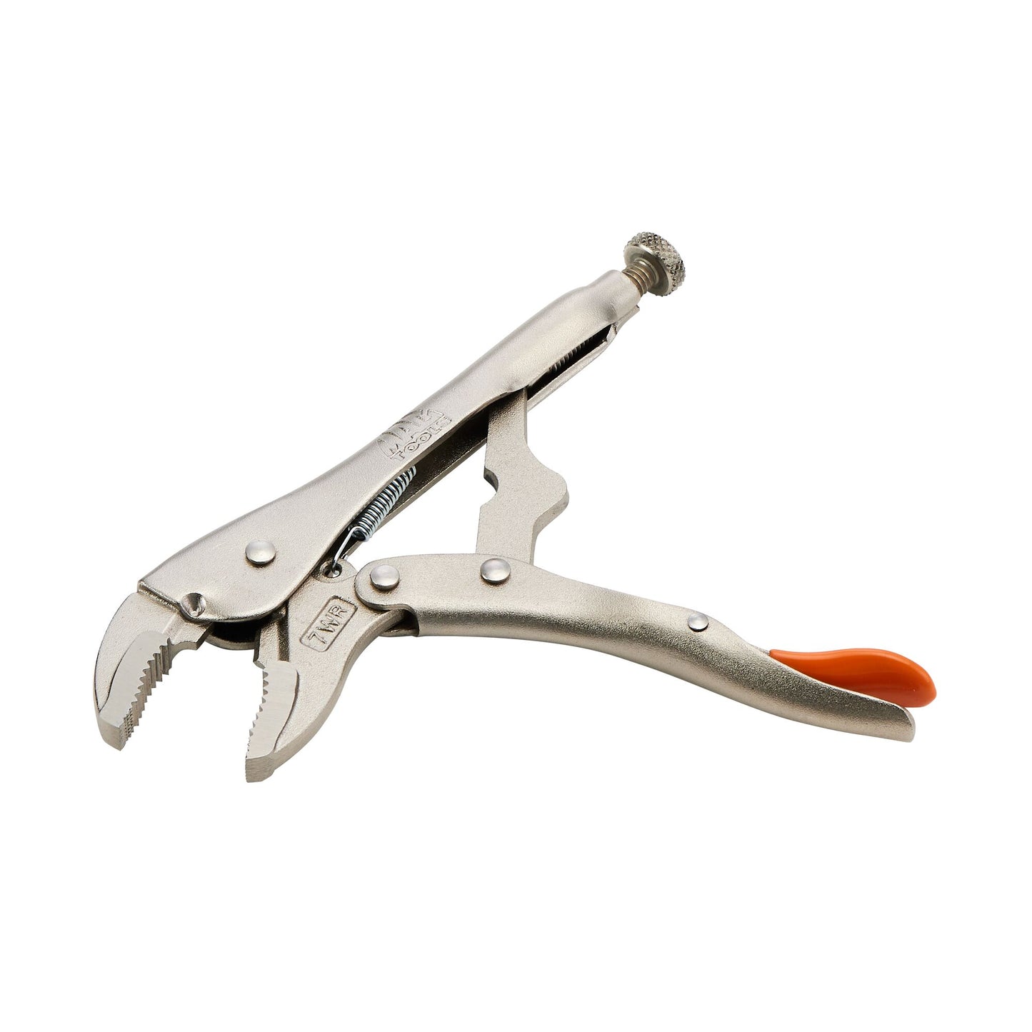 7" Curved Jaw Trigger Release Locking Pliers with Wire Cutter - Orange