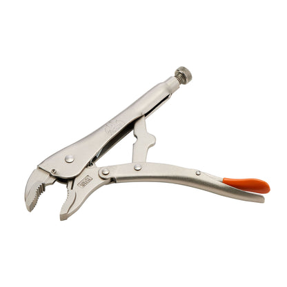 10" Curved Jaw Trigger Release Locking Pliers with Wire Cutter - Orange