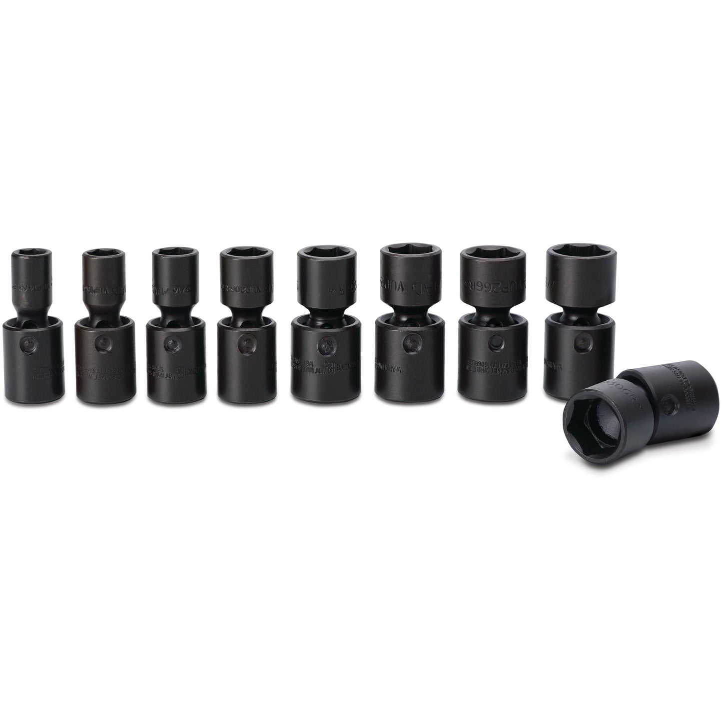 9-PC. 1/2" Drive SAE Impact Universal Socket Set - 6-PT.