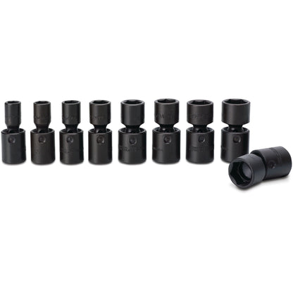 9-PC. 1/2" Drive SAE Impact Universal Socket Set - 6-PT.