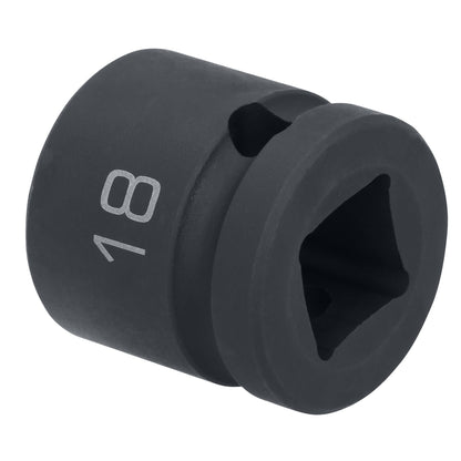 1/2" Drive 6 pt. Stubby Impact Socket - 18mm