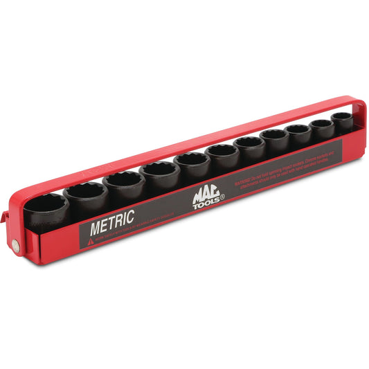 Socket Set, Standard Impact Metric in Metal Tray 3/8" Drive - 11-PC.