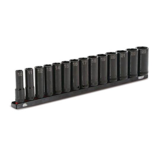 14-PC. 3/8" Drive Metric Deep Impact Socket Set - 6-PT.