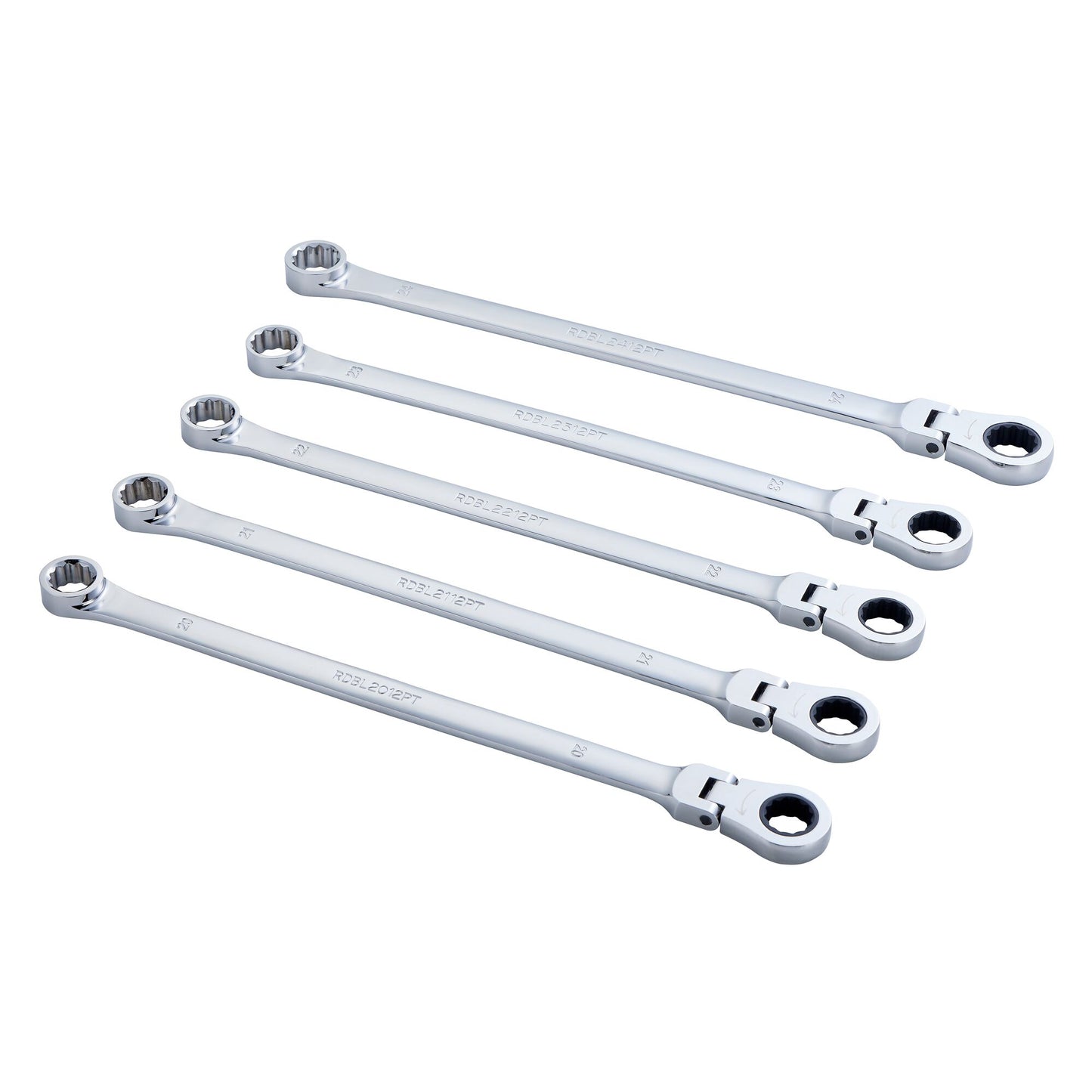 5-PC. Metric XL Flex Head Ratcheting Wrench Set – 12 pt.
