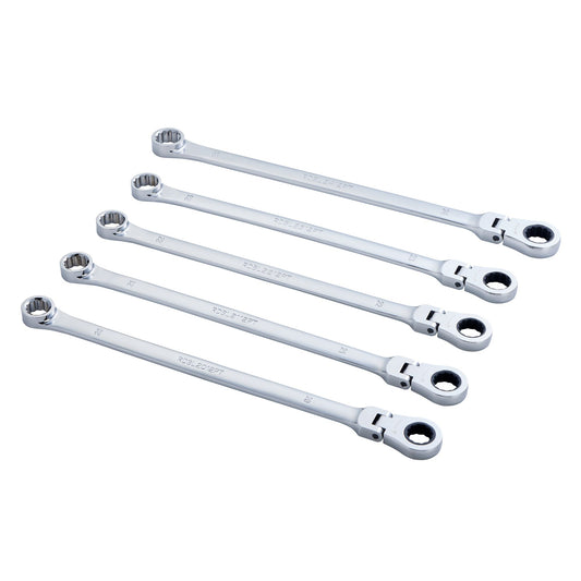 5-PC. Metric XL Flex Head Ratcheting Wrench Set – 12 pt.