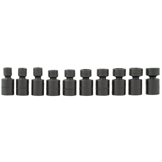10-PC 3/8 Drive Metric Universal Impact Socket Set 6-PT