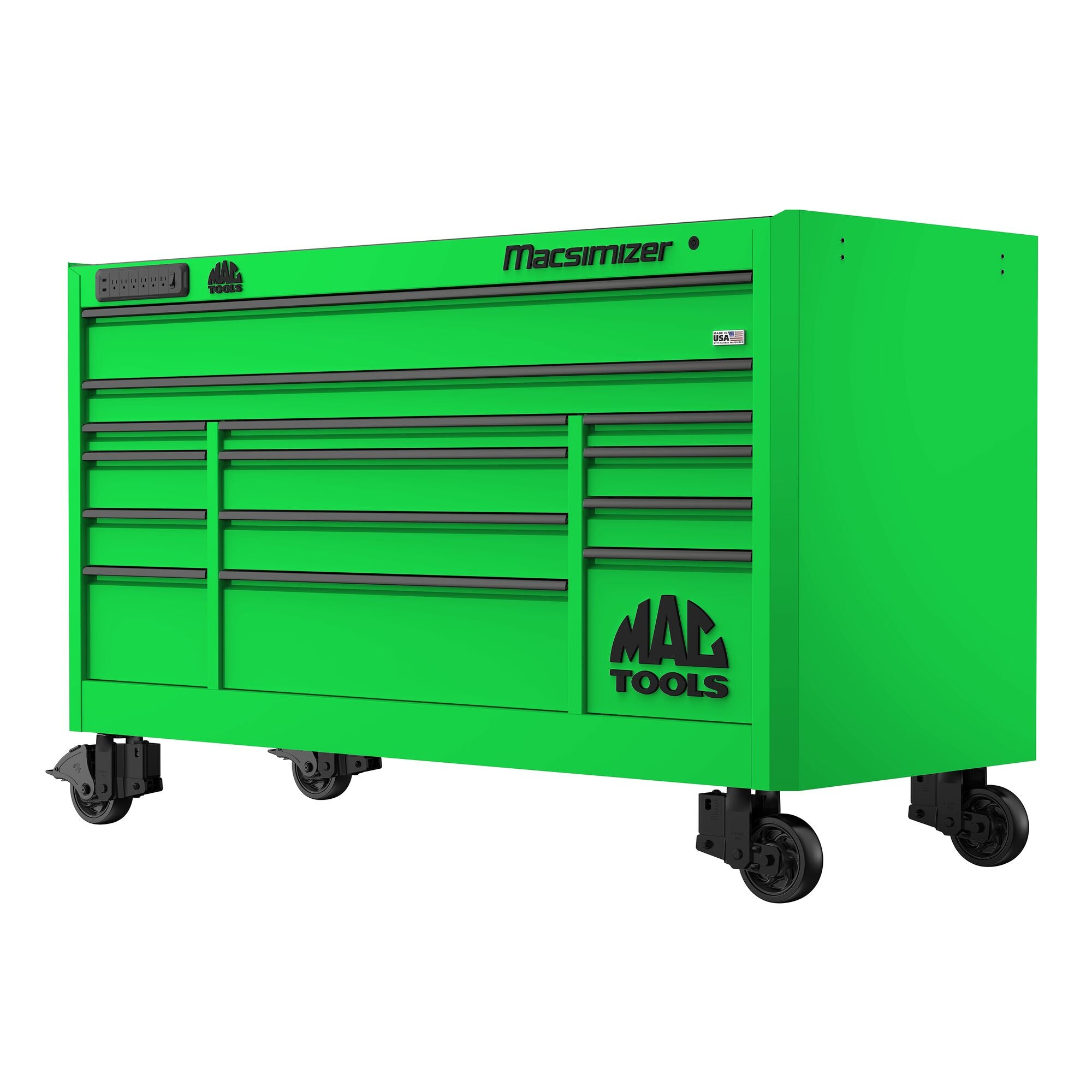 maco様 Macsimizer® 14-Drawer Workstation - Lime Green
