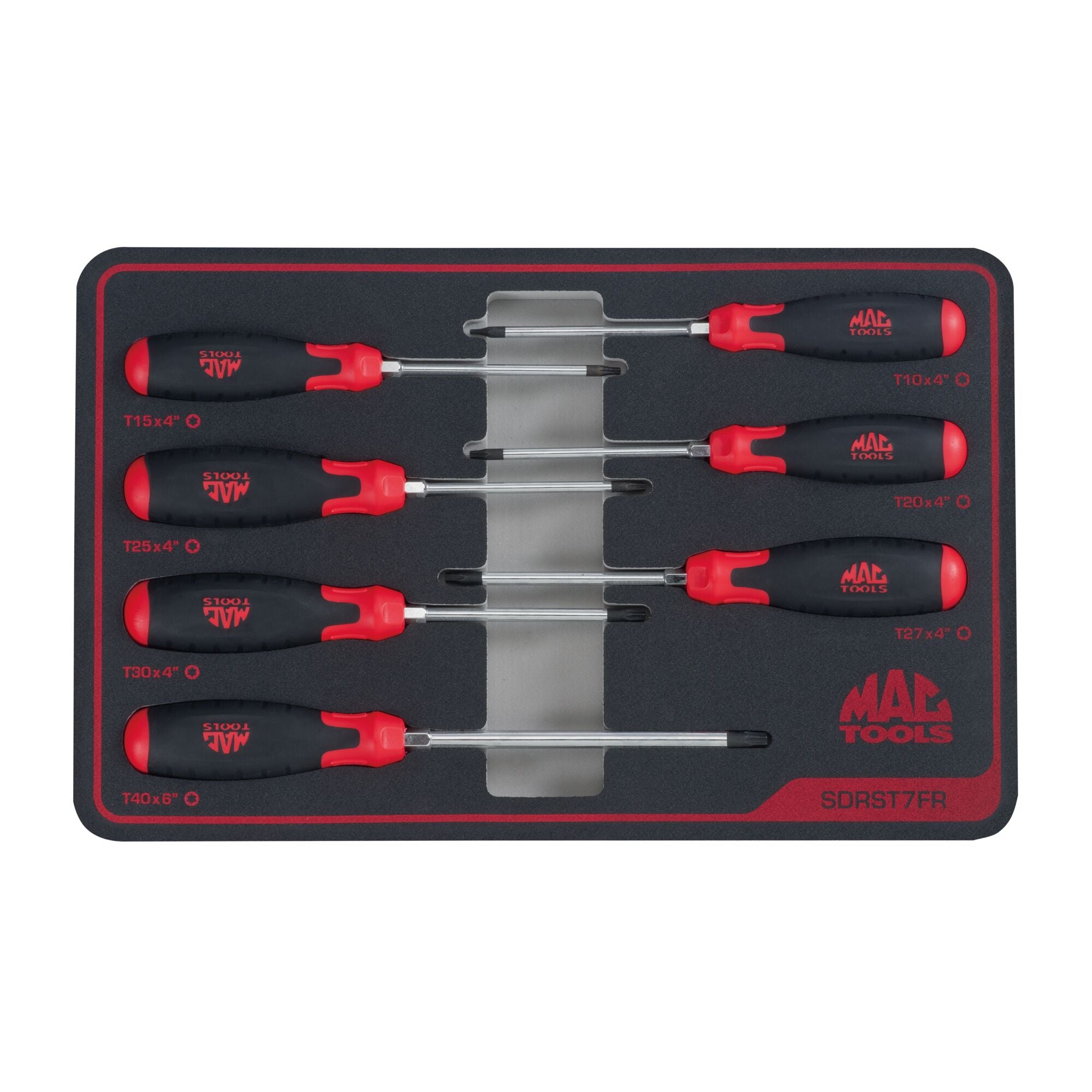 7-PC. Torx® Screwdriver Set in Foam - Red