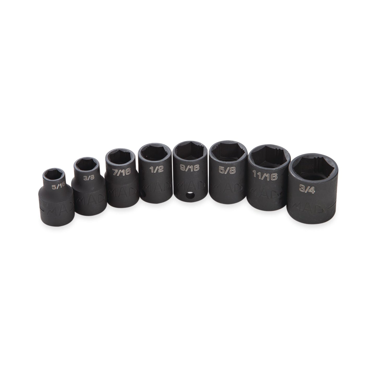 8-PC. 3/8" Drive SAE Impact Socket Set - 6-PT.