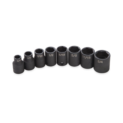 8-PC. 3/8" Drive SAE Impact Socket Set - 6-PT.