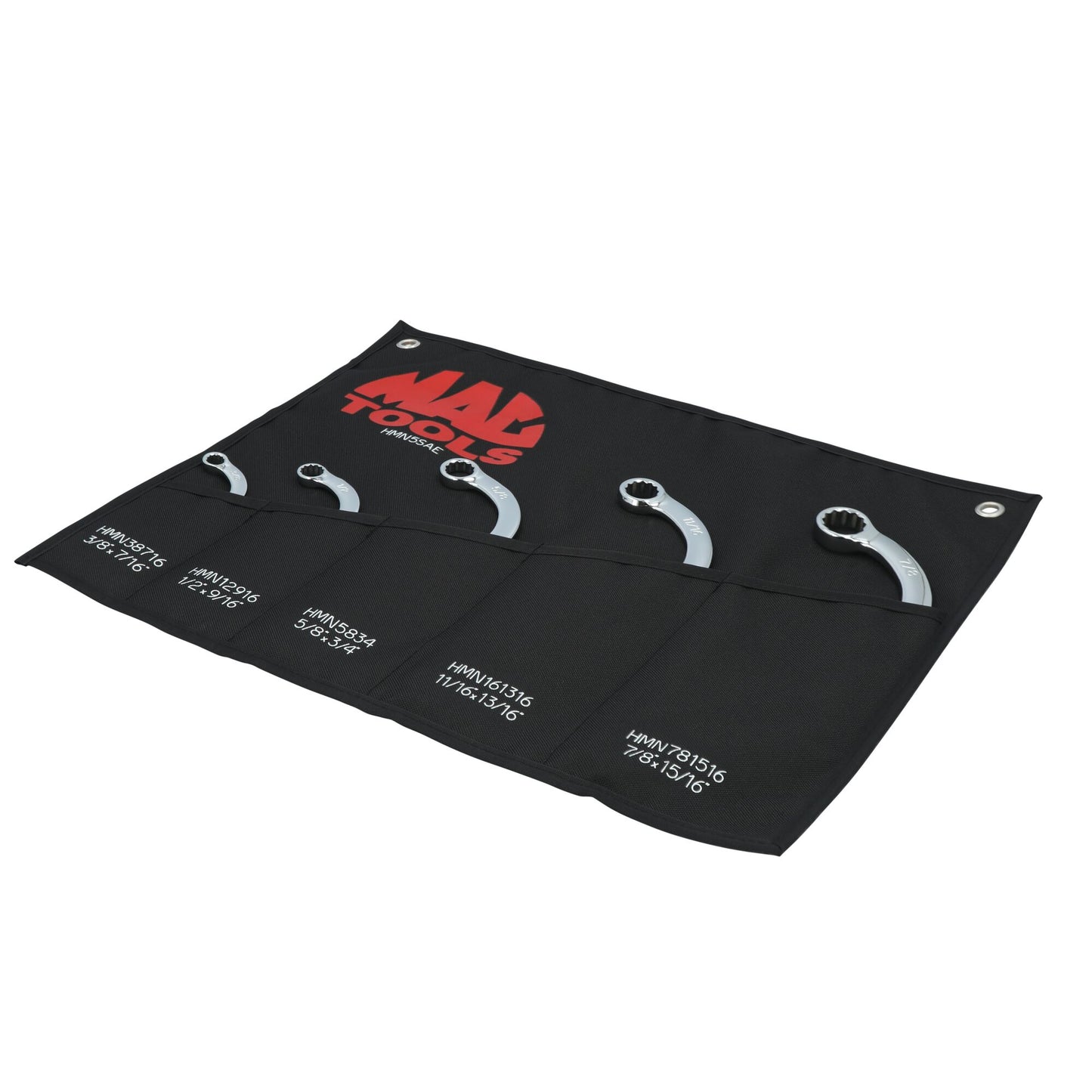 5-PC. SAE Half-Moon Wrench Set - 12-PT.