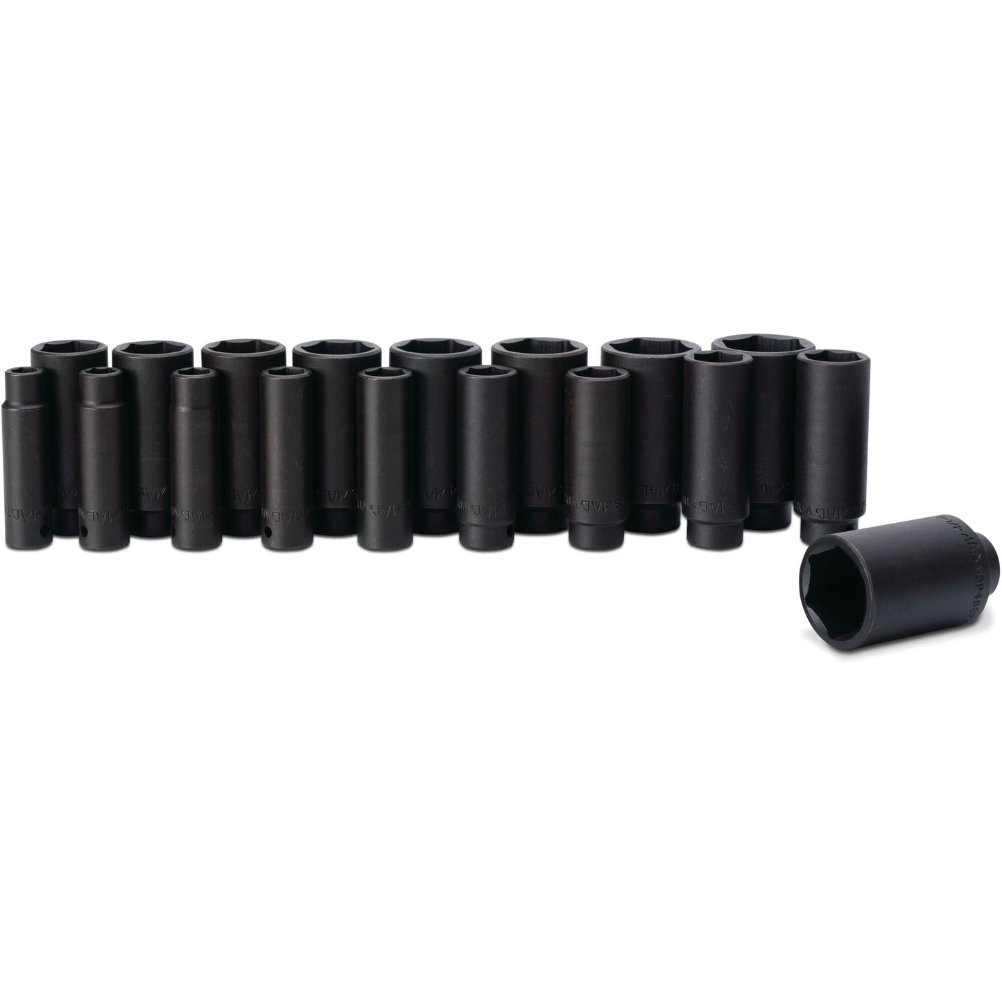 18-PC. 1/2" Drive SAE Deep Impact Socket Set - 6-PT.