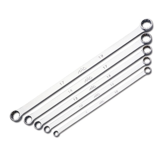 5-PC. Metric High-Performance Long Double-Box Wrench Set - 12-PT.