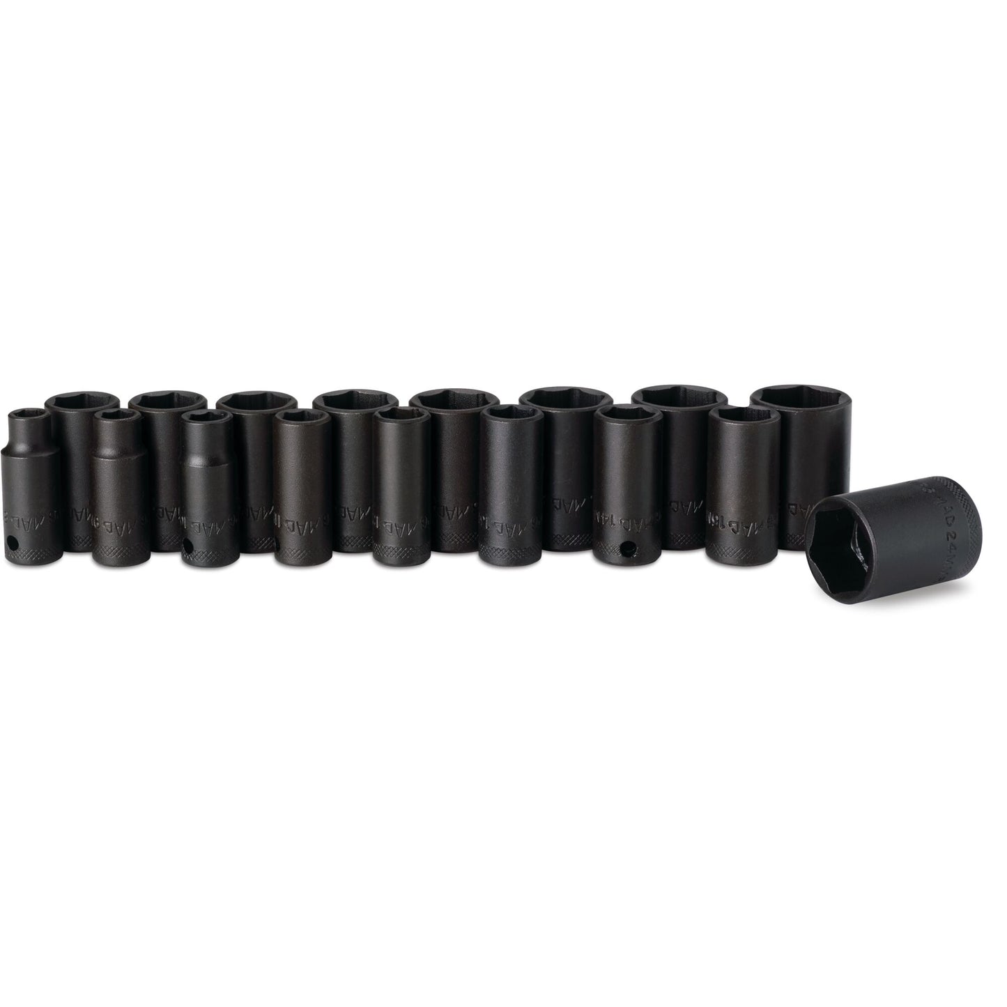 17-PC. Metric Intermediate Impact Socket Set - 6-PT.