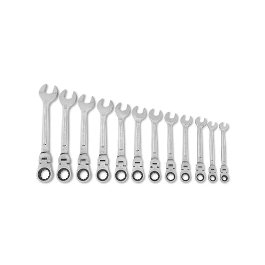 12-PC. Metric Flexible-Head Ratcheting Wrench Set - 12-PT.