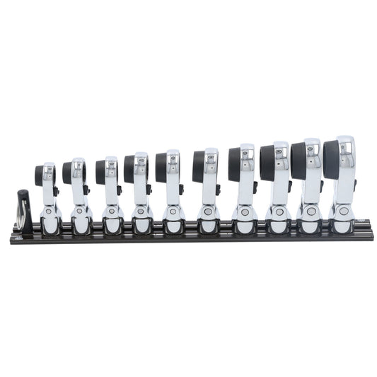 10pc 3/8” Drive Metric Flex Head Ratcheting Attachment Set – 12pt
