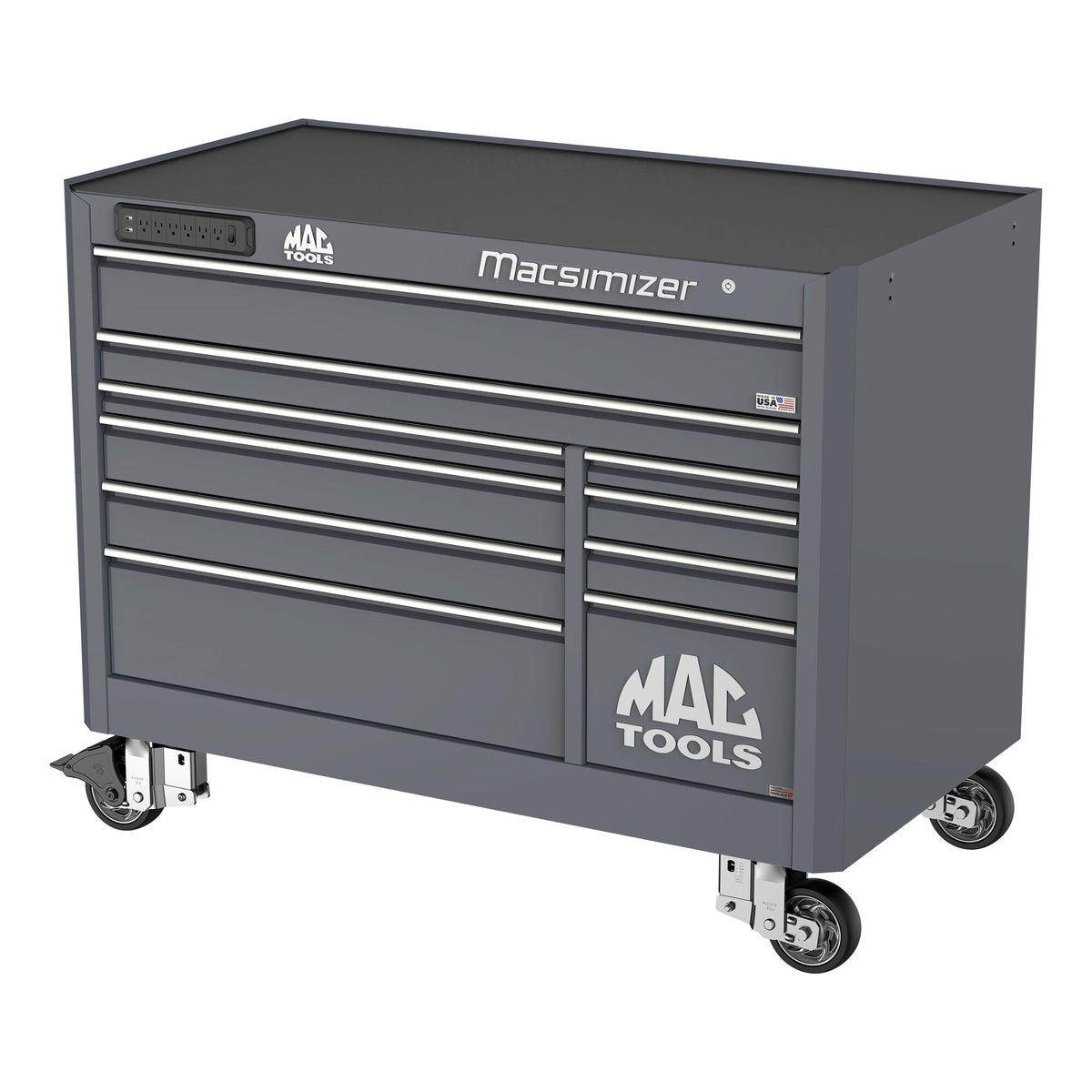 Macsimizer Emblems Macsimizer® 10-Drawer Workstation - Carbon Gray