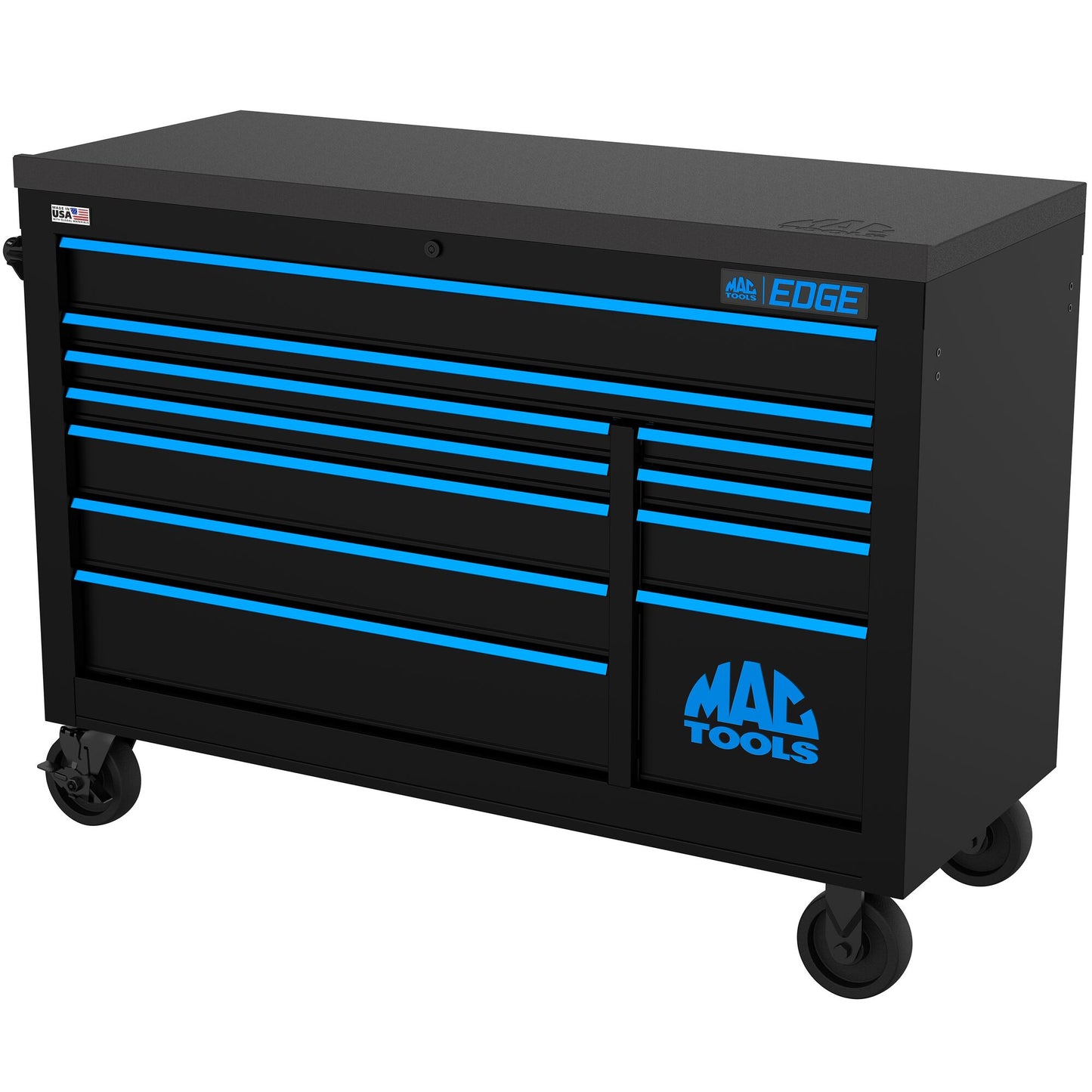 Edge™ 11-Drawer Workstation - Flat Black/Blue Trim