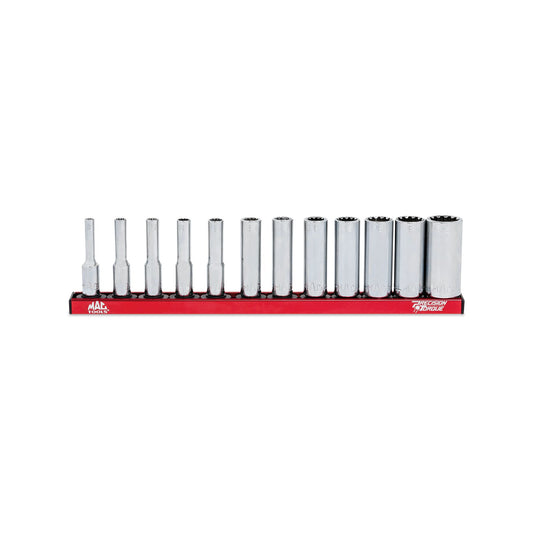 12-PC. 1/4" Drive SAE Deep Spline Socket Set