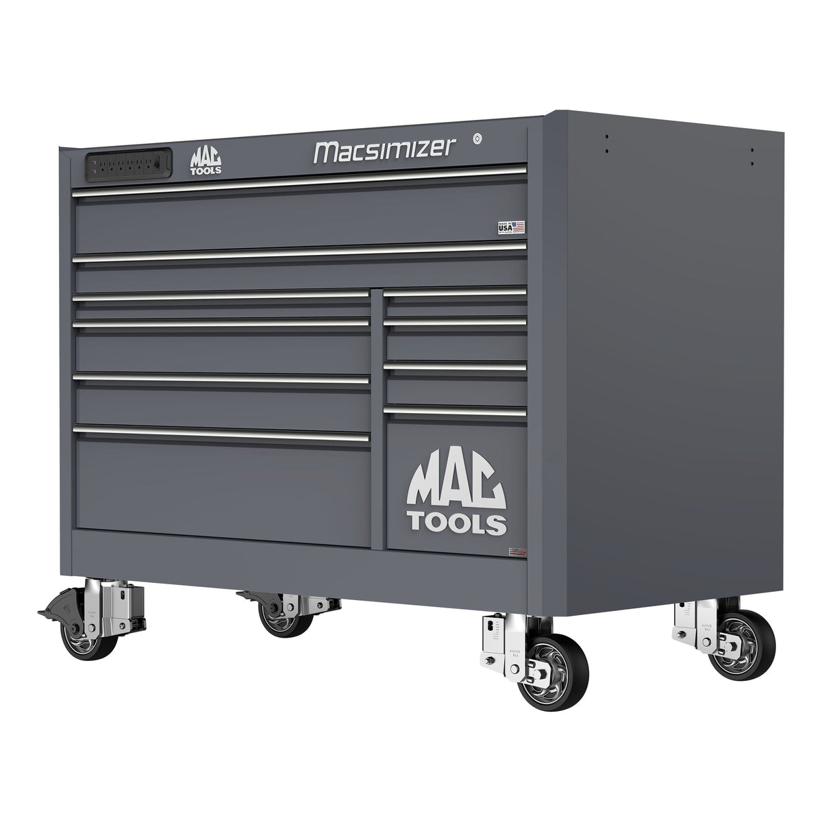 Macsimizer Emblems Macsimizer® 10-Drawer Workstation - Carbon Gray