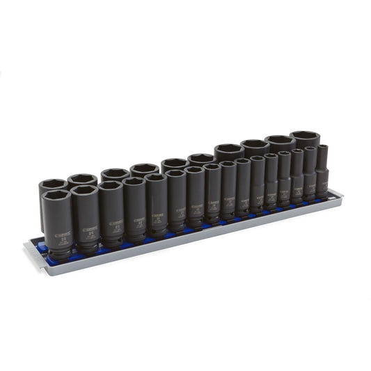 26 Pc. Metric 1/2" Drive Impact Socket Set - Deep Sockets