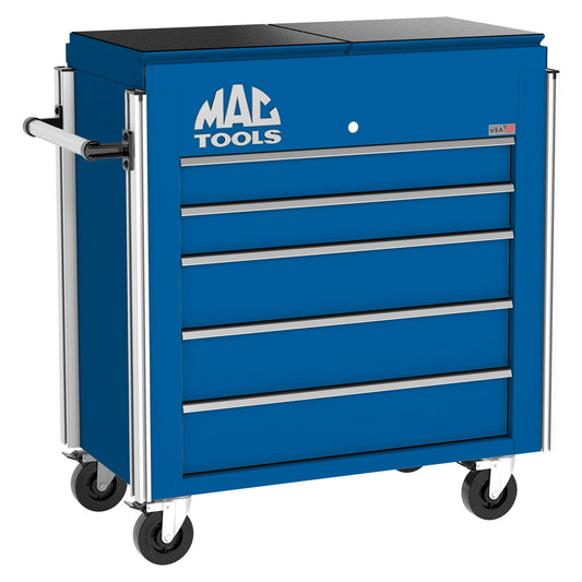 5-Drawer Utility Cart w/ Split Sliding Lid - Sapphire Blue