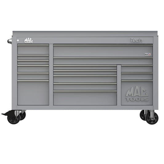 Tech™ Series 16-Drawer Drop Top Workstation - Mica Gray