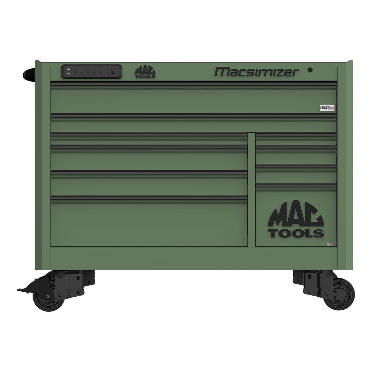 Macsimizer Emblems Macsimizer® 10-Drawer Workstation - Olive Green