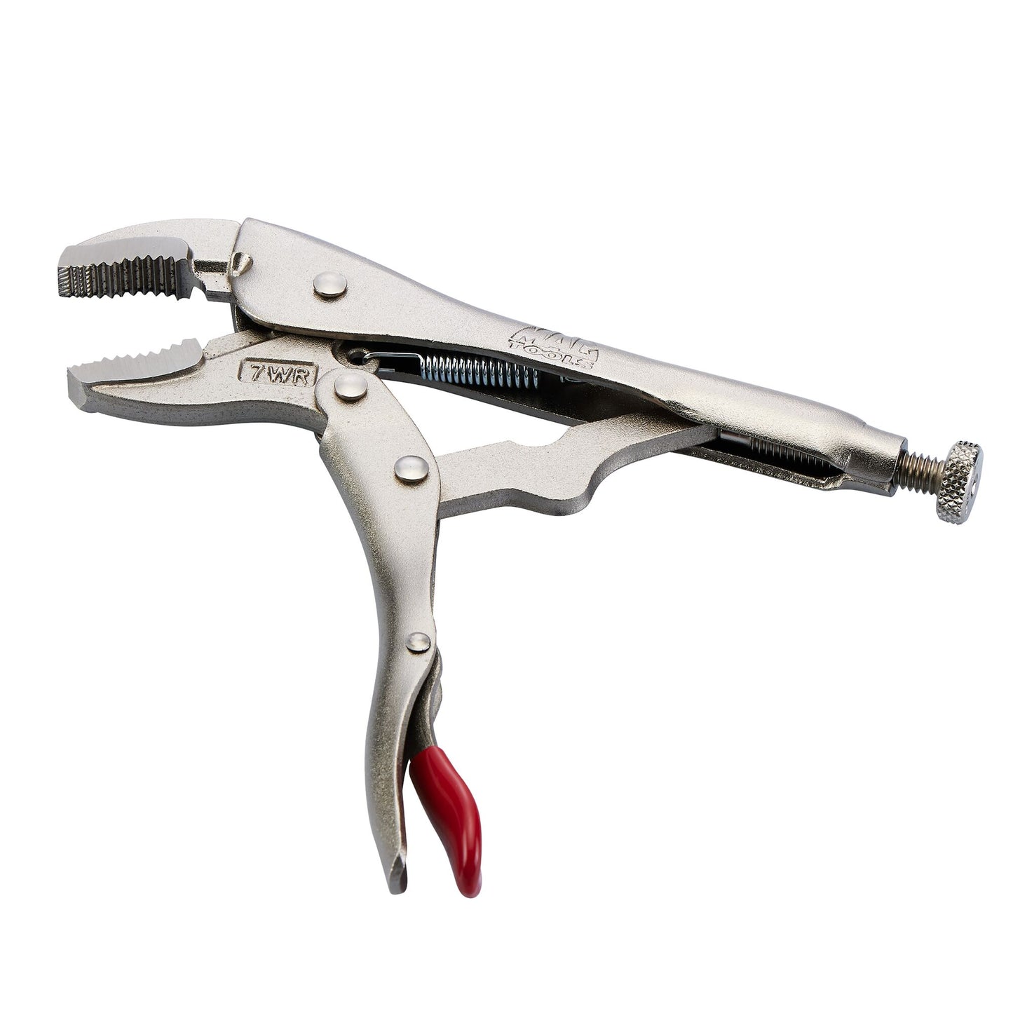 7" Curved Jaw Trigger Release Locking Pliers with Wire Cutter - Red