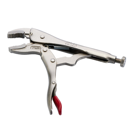 7" Curved Jaw Trigger Release Locking Pliers with Wire Cutter - Red