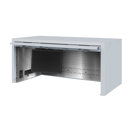 Macsimizer® HD Powered Top Hutch 56" - Nardo Gray-Matte Black