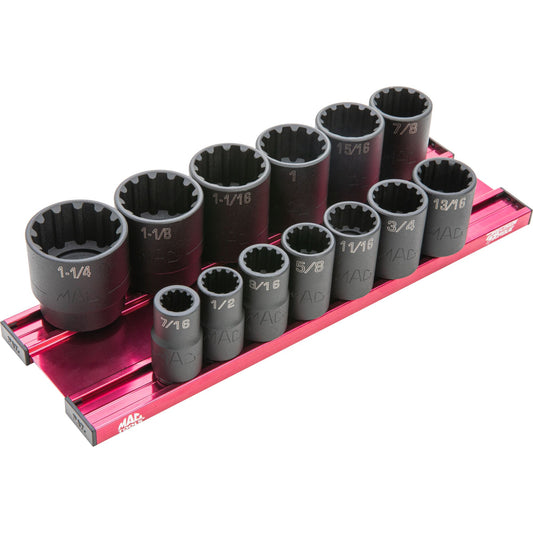 13-PC. 1/2” Drive SAE Spherical Impact Socket Set